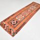 3x11 Orange & Brown Kilim Runner Rug, 88x330Cm