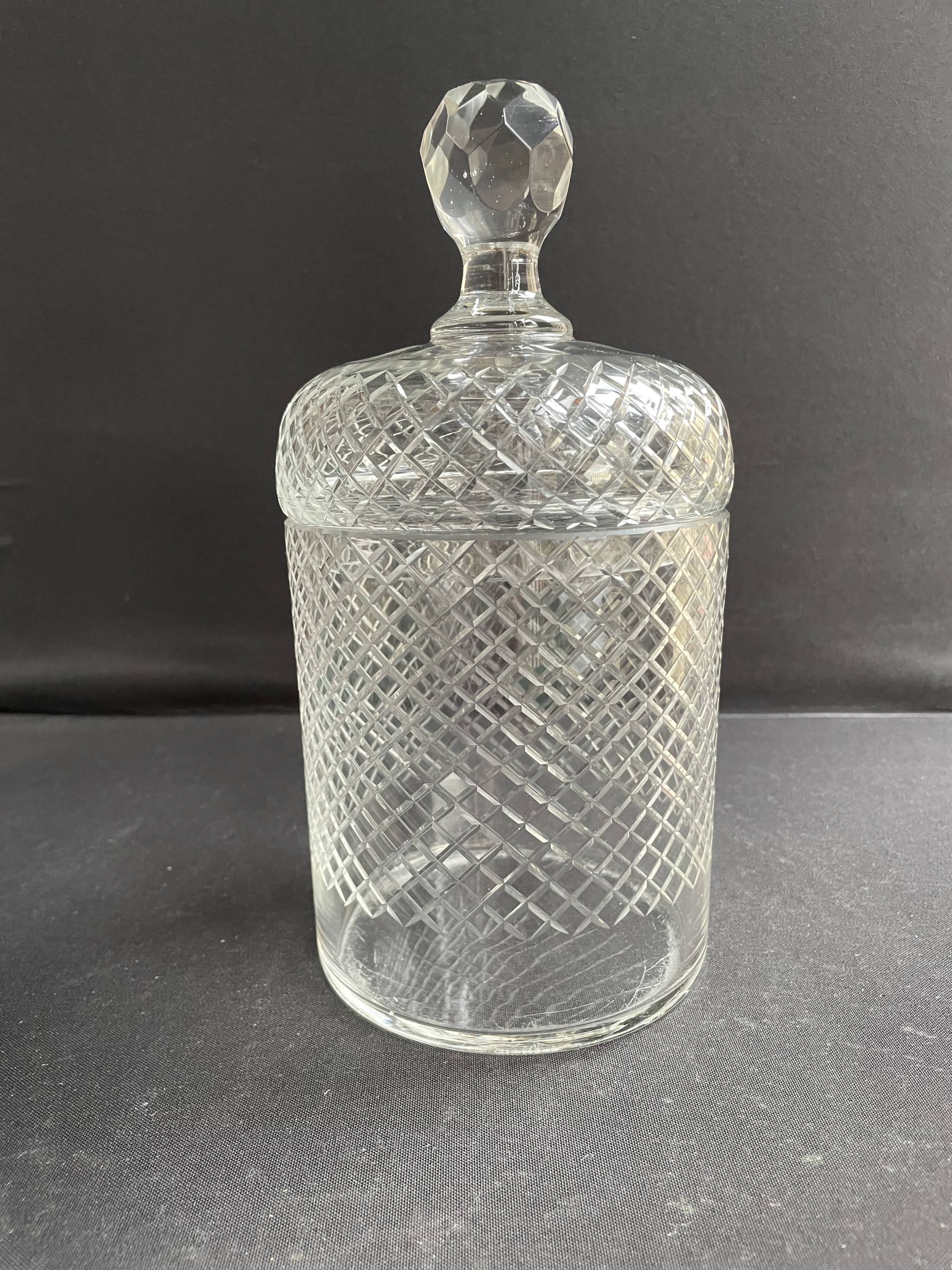 Cut crystal covered pot attributed to Saint Louis