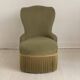 Small green velvet tub chair