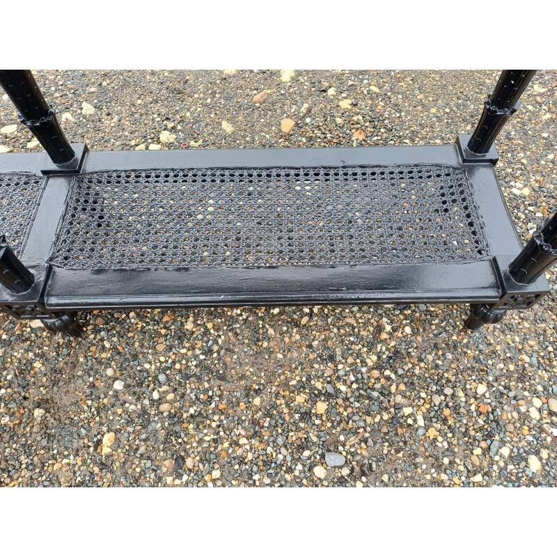 Napoleon III style wooden and cane console