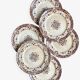 Oval dish and 6 flat plates Jules Vieillard - Bordeaux in iron earth