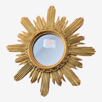 Mirror sun gilded wood 44 cm, 1960