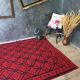 Romanian wool handwoven rug in red and black 210x163cm
