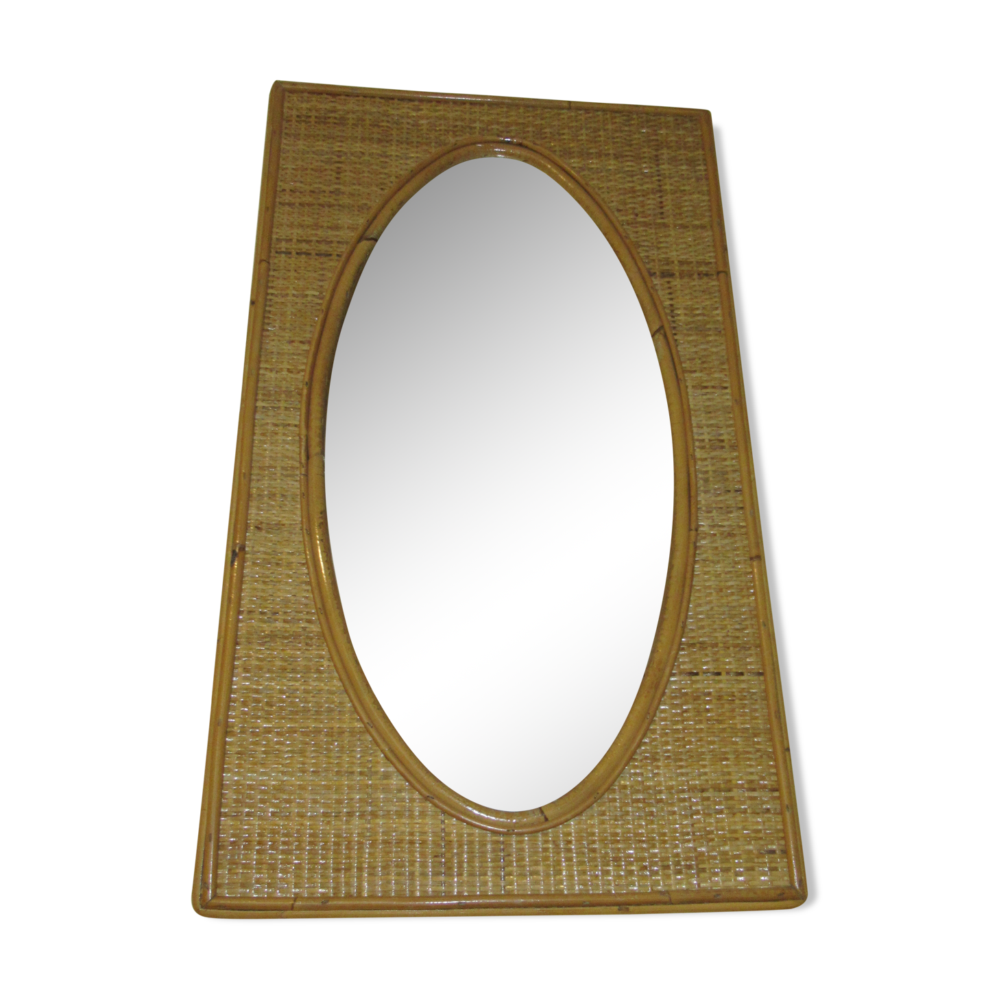 mirror rattan 60s 57x28cm