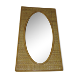 mirror rattan 60s 57x28cm
