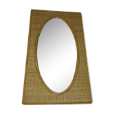 Miroir rotin années 60 57x28cm