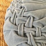 Blue pleated round cushion