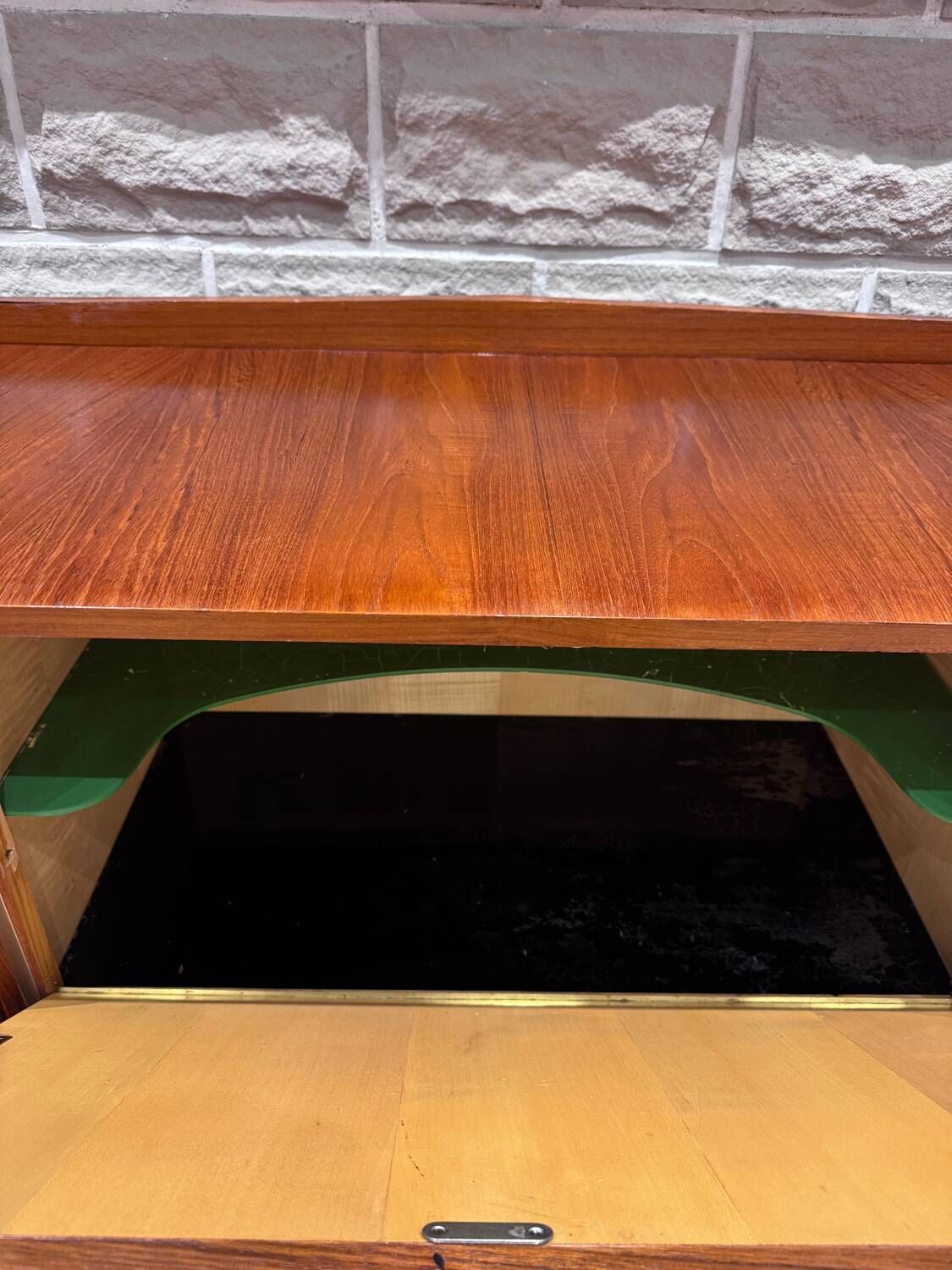 Large Scandinavian teak sideboard with bar, 1960s