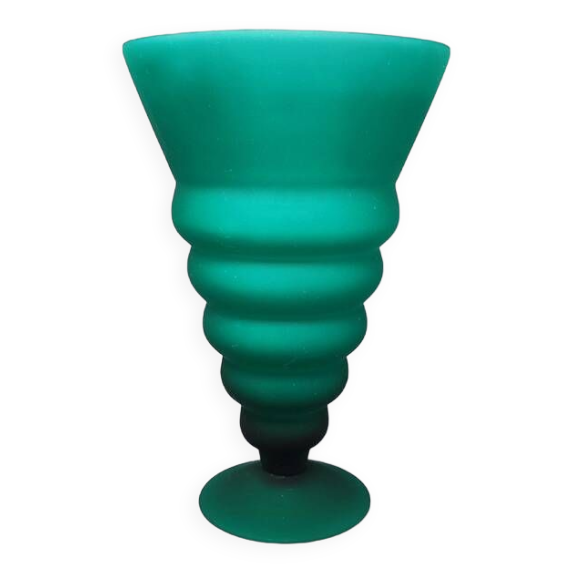 1960s green vase in murano glass by michielotto