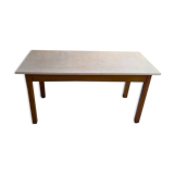 Vintage bistro table half-centuries wood and formica chiné