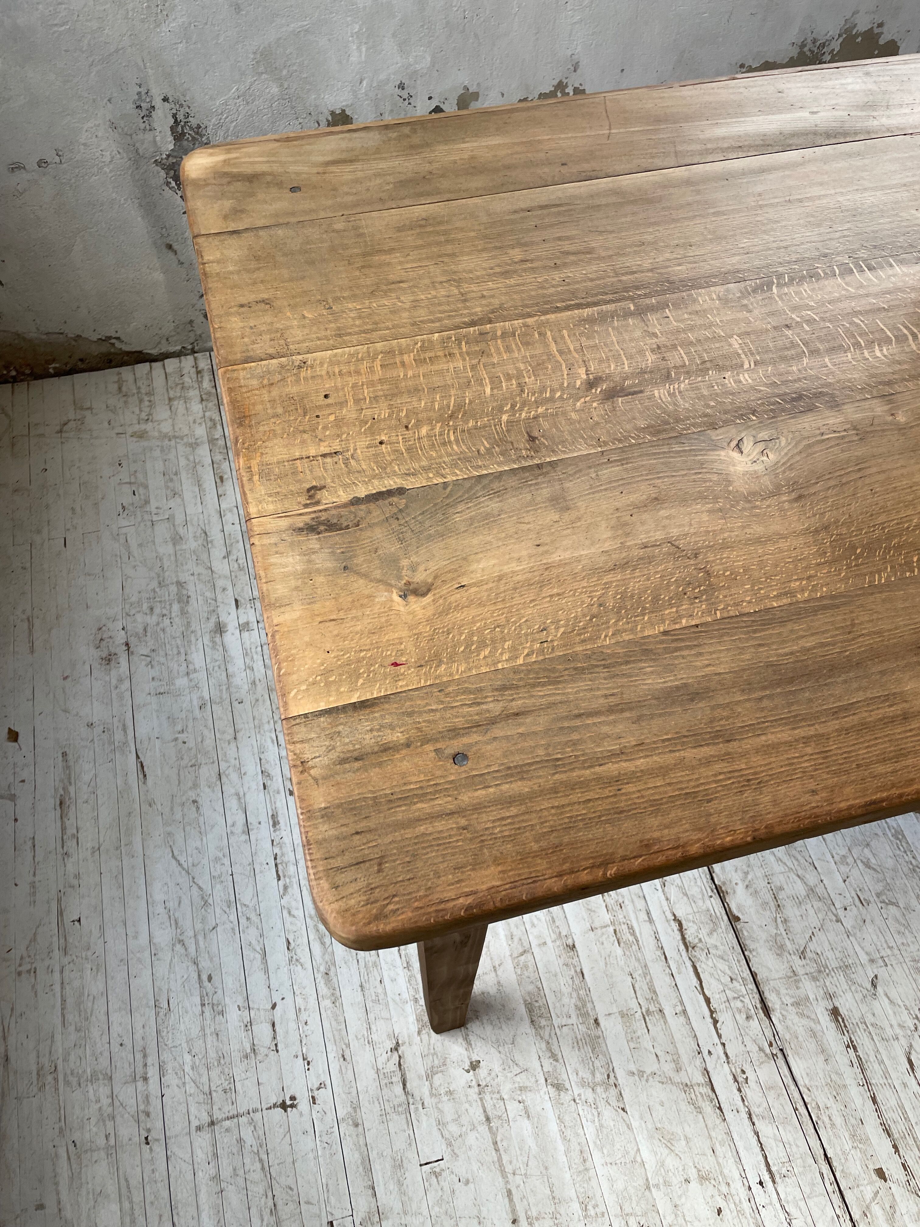 XL farmhouse table in beech and pine 3m
