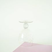 Set of 5 large wine glasses with ornate stems, in engraved crystal, Art Nouveau