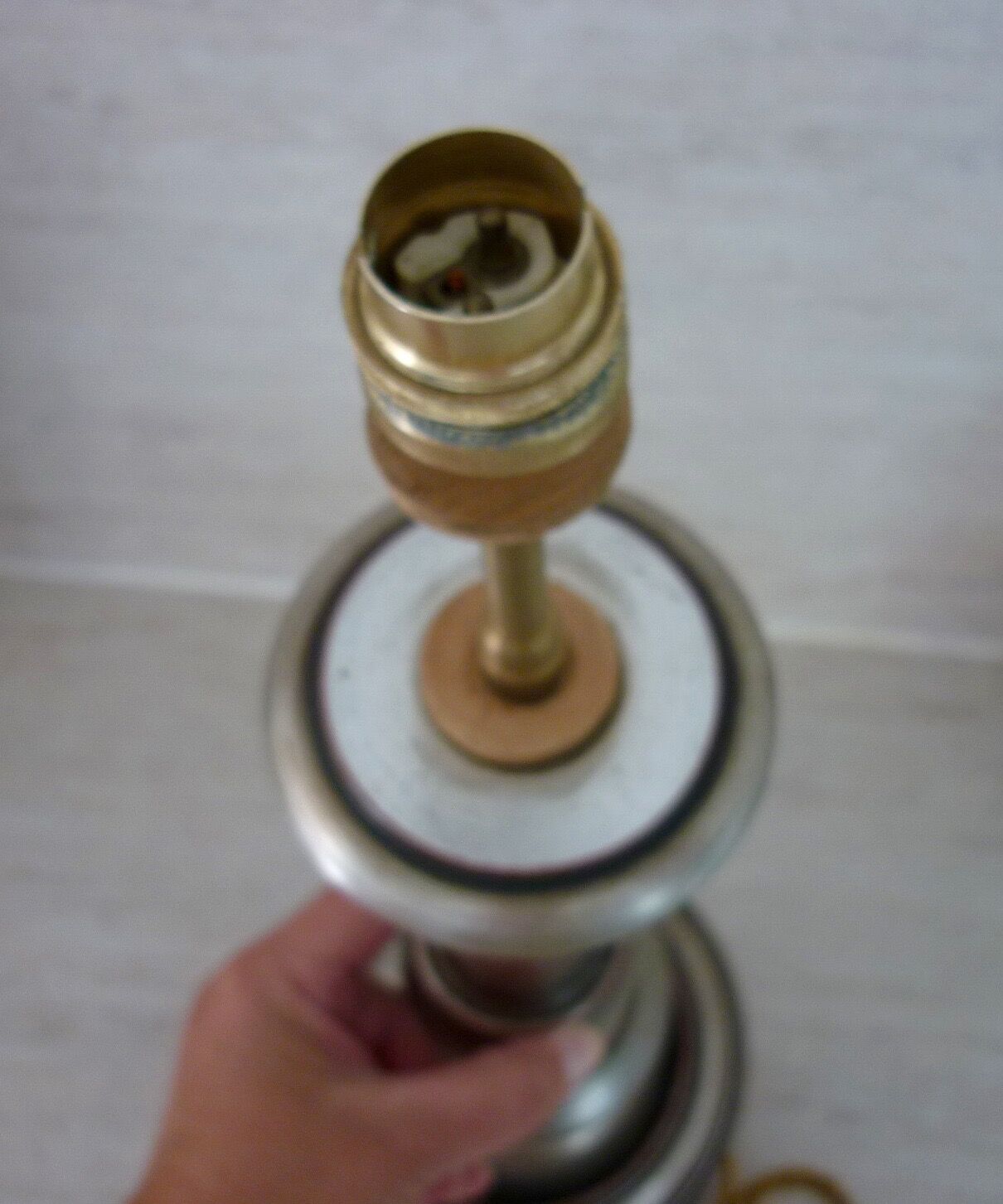 Old turned wooden lamp foot