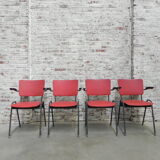 4 vintage dining table chairs with armrests