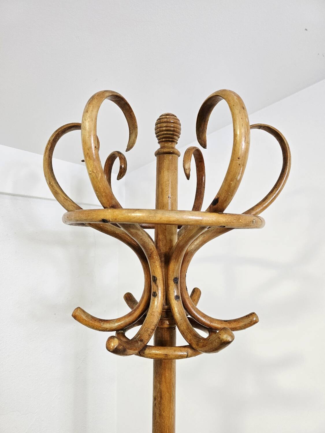 Porte-manteau et porte-chapeau en bois courbé