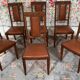 6 Art Deco walnut and leather chairs