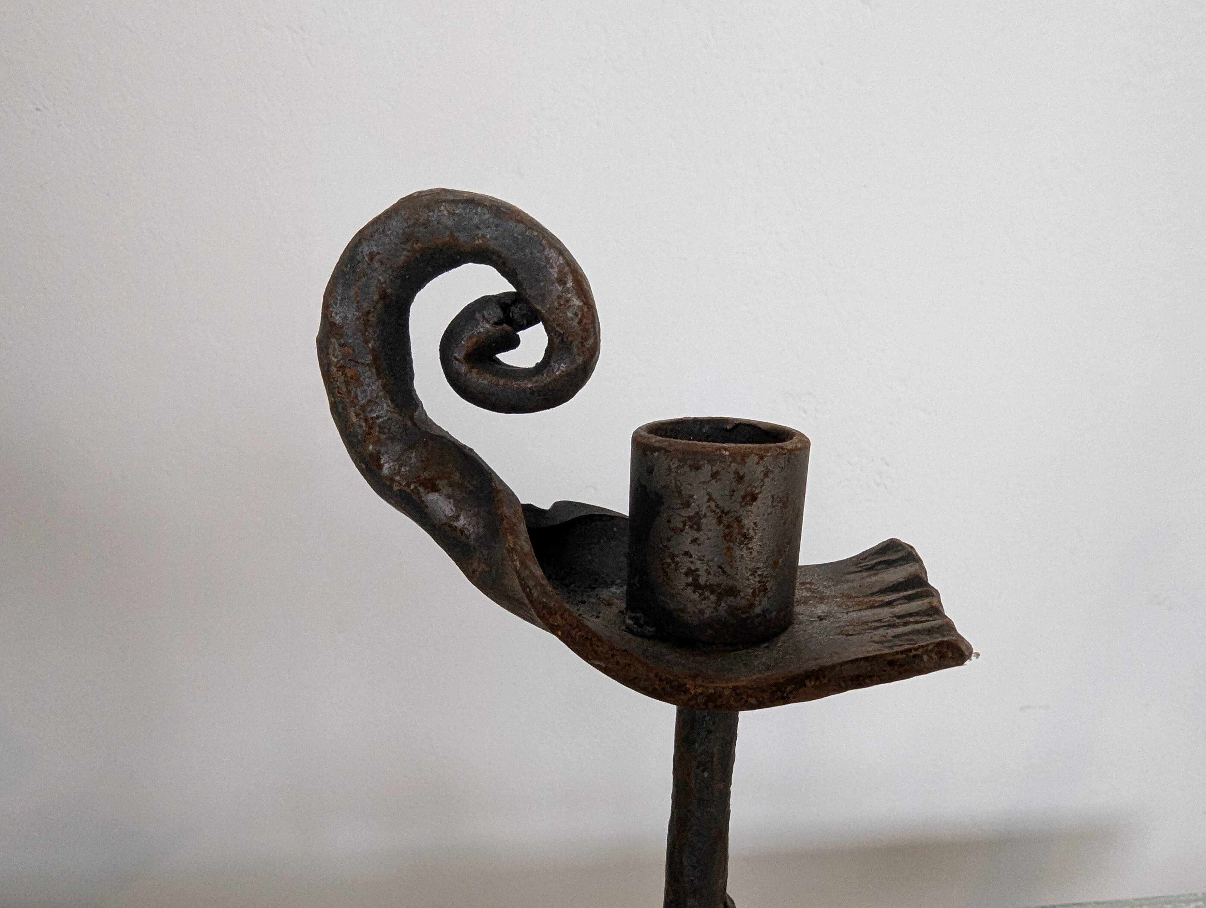 Set of 3 wrought iron candle holders