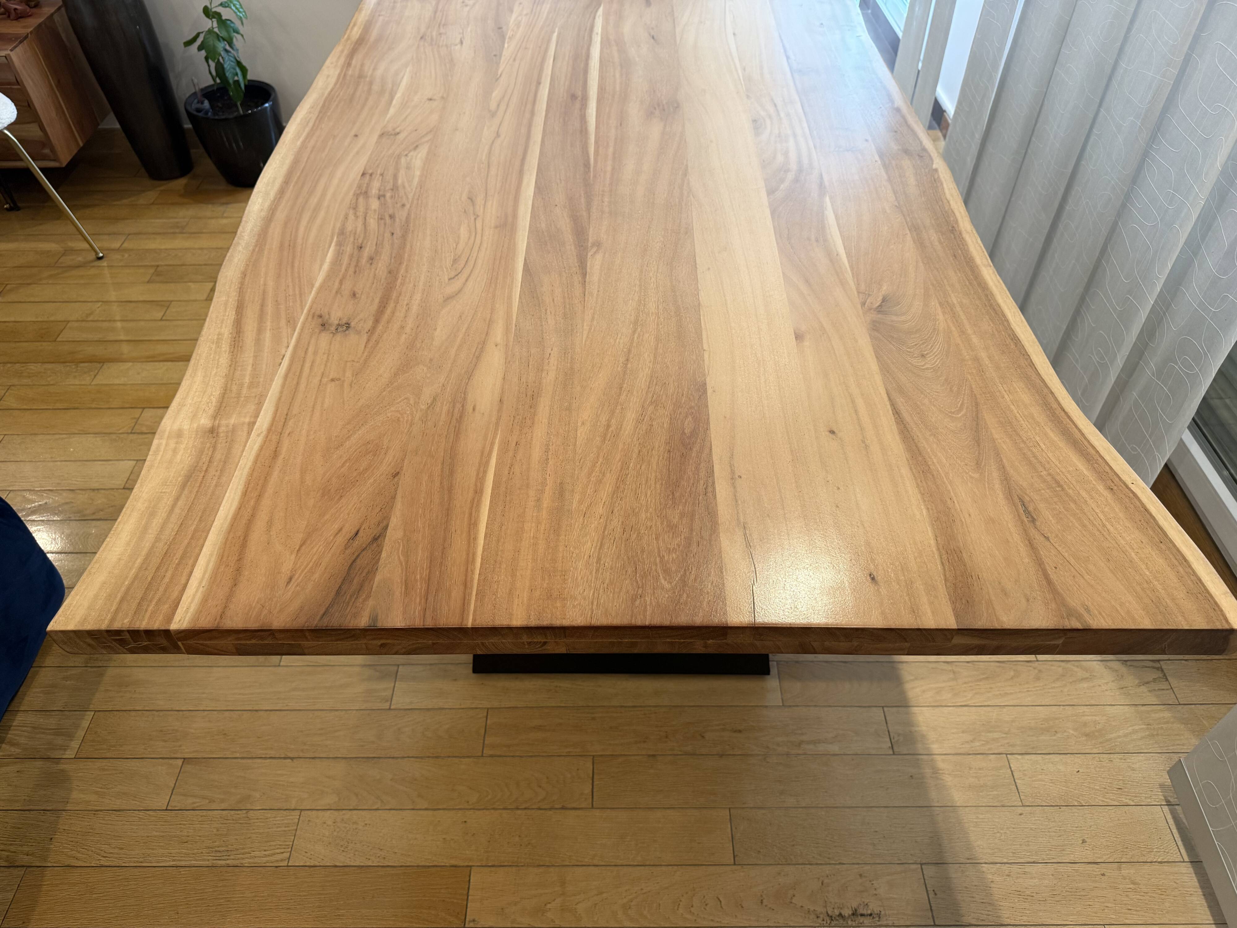 Suspended dining table in acacia wood and metal Coco