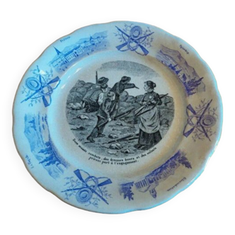 Deco plate - Digoin Sarreguemines - In many battles