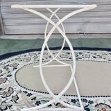 Side table, Small Art Deco Console in White Lacquered Metal, circa 1940