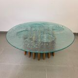 1970's mid-century glass coffee table