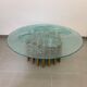 1970's mid-century glass coffee table
