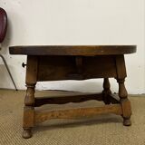 Round wooden coffee table