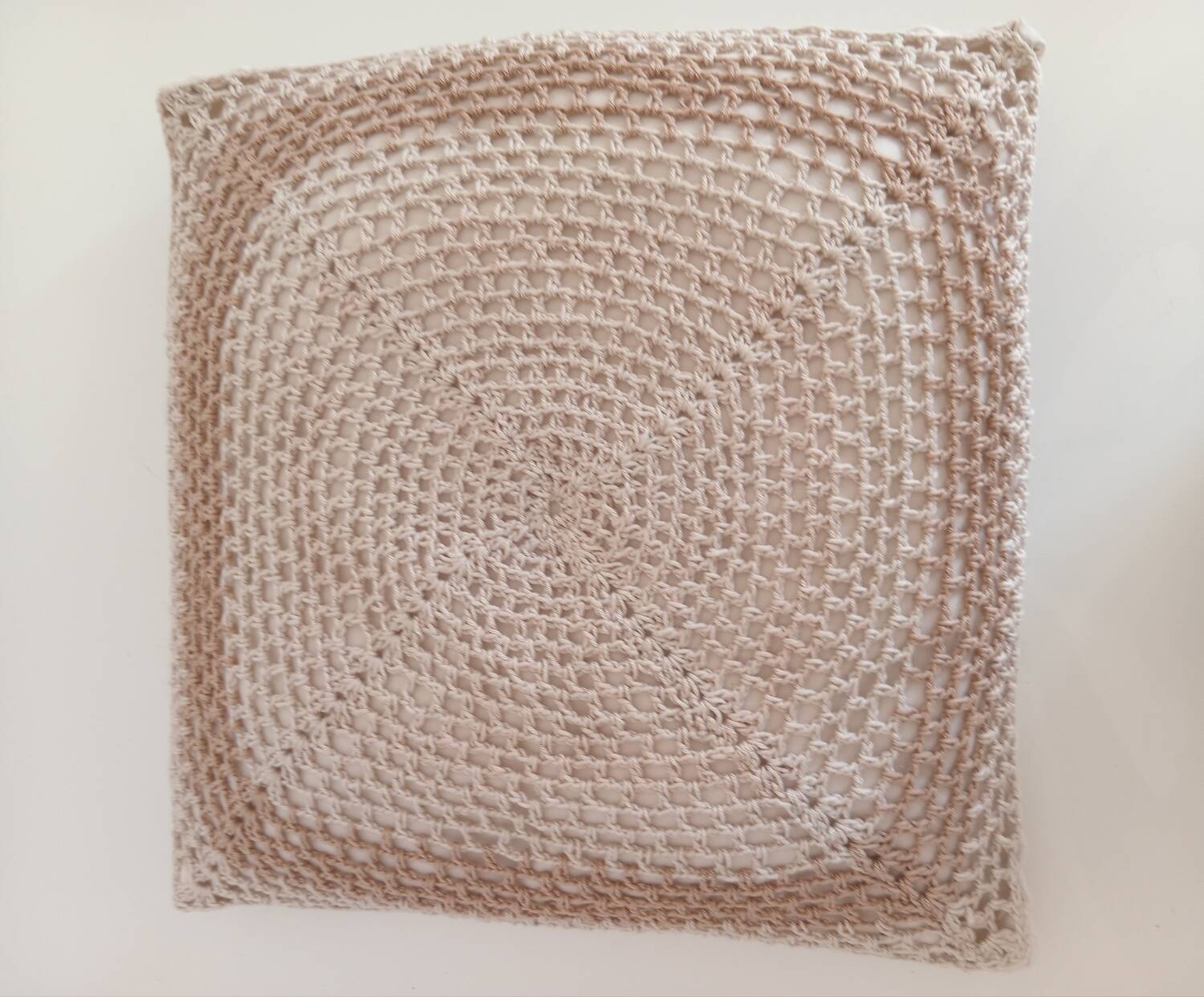 Pair of crocheted cushions