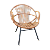 Armchair rattan basket child, vintage