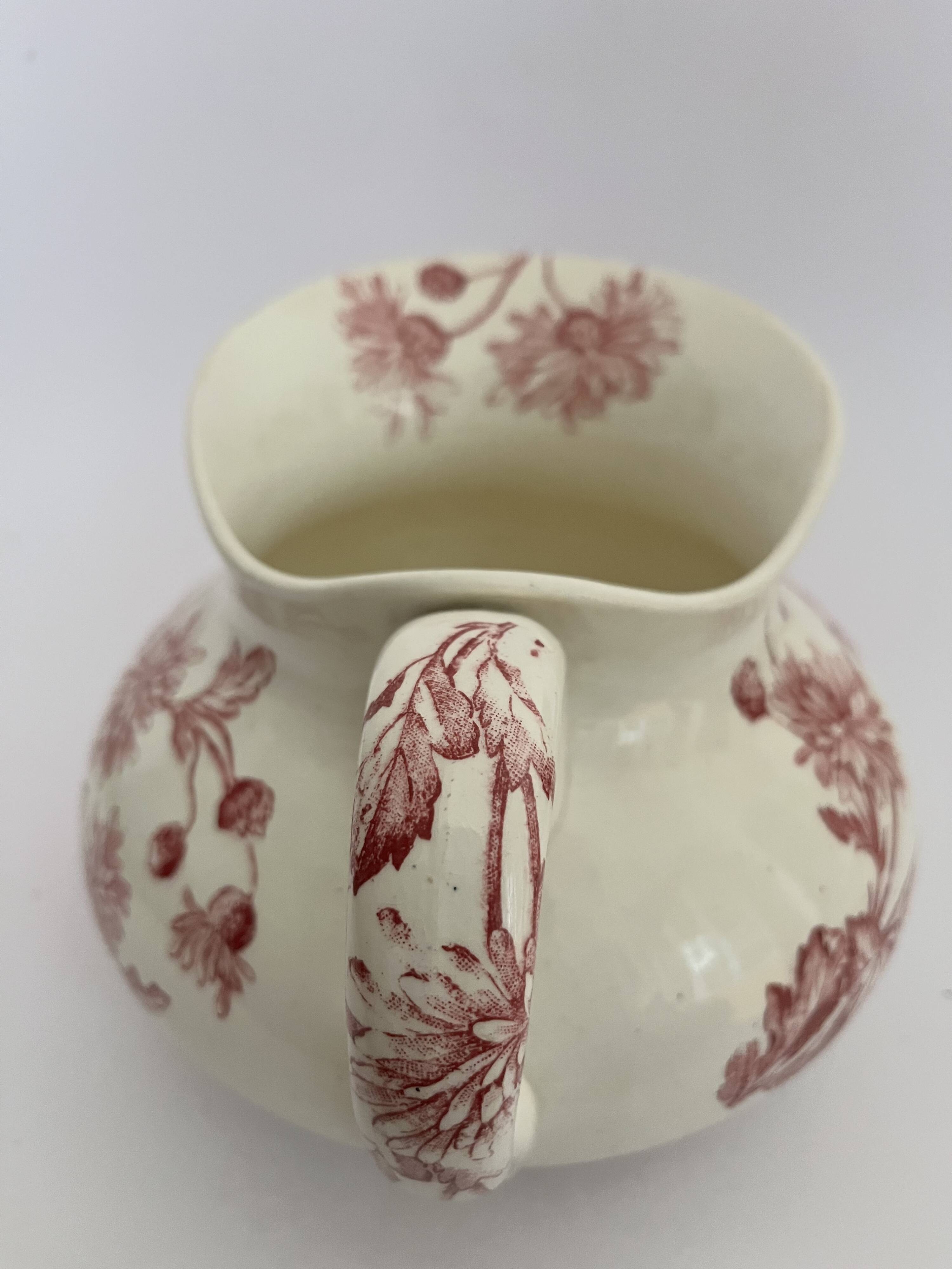 Pitcher, old chrysanthemum jug, Longwy