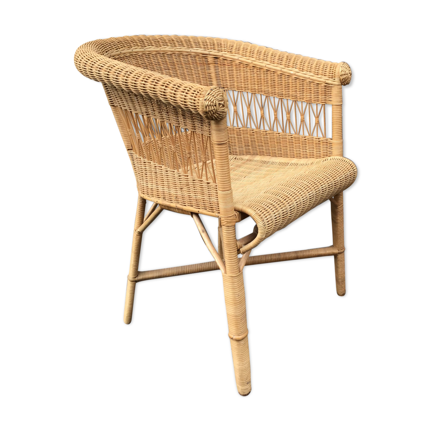 Vintage rattan gondola seat