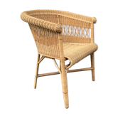 Vintage rattan gondola seat