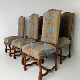 Beech Os De Mouton tapestry chairs (set of 6)