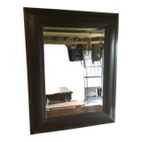 Beveled leather mirror 90x70