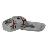 Small hand-painted porcelain butter dish, circa 1980