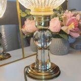 Authentique lampe calice art déco à poser - 1930/40 - verre et laiton