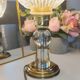 Authentic art deco chalice table lamp - 1930/40 - glass and brass