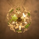 Sculptural Floral Glass Chandelier, Czechoslovakia, 1970s–1980s