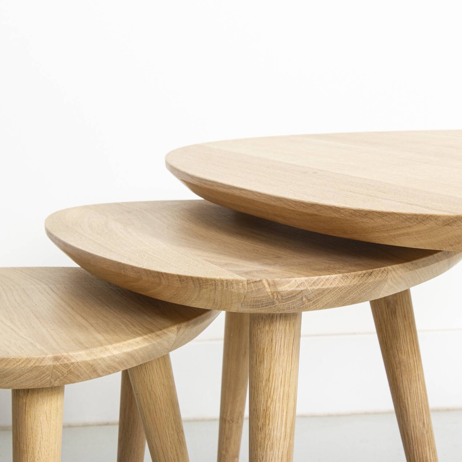 Trio de table basse en chêne massif