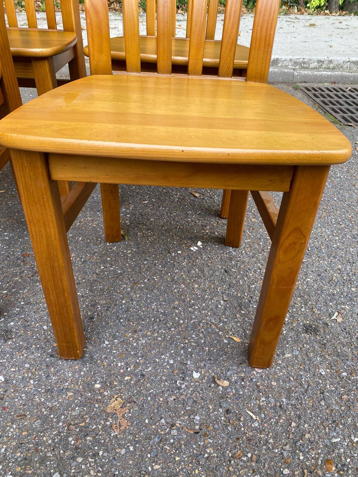 4 Scandinavian solid wood chairs 1970