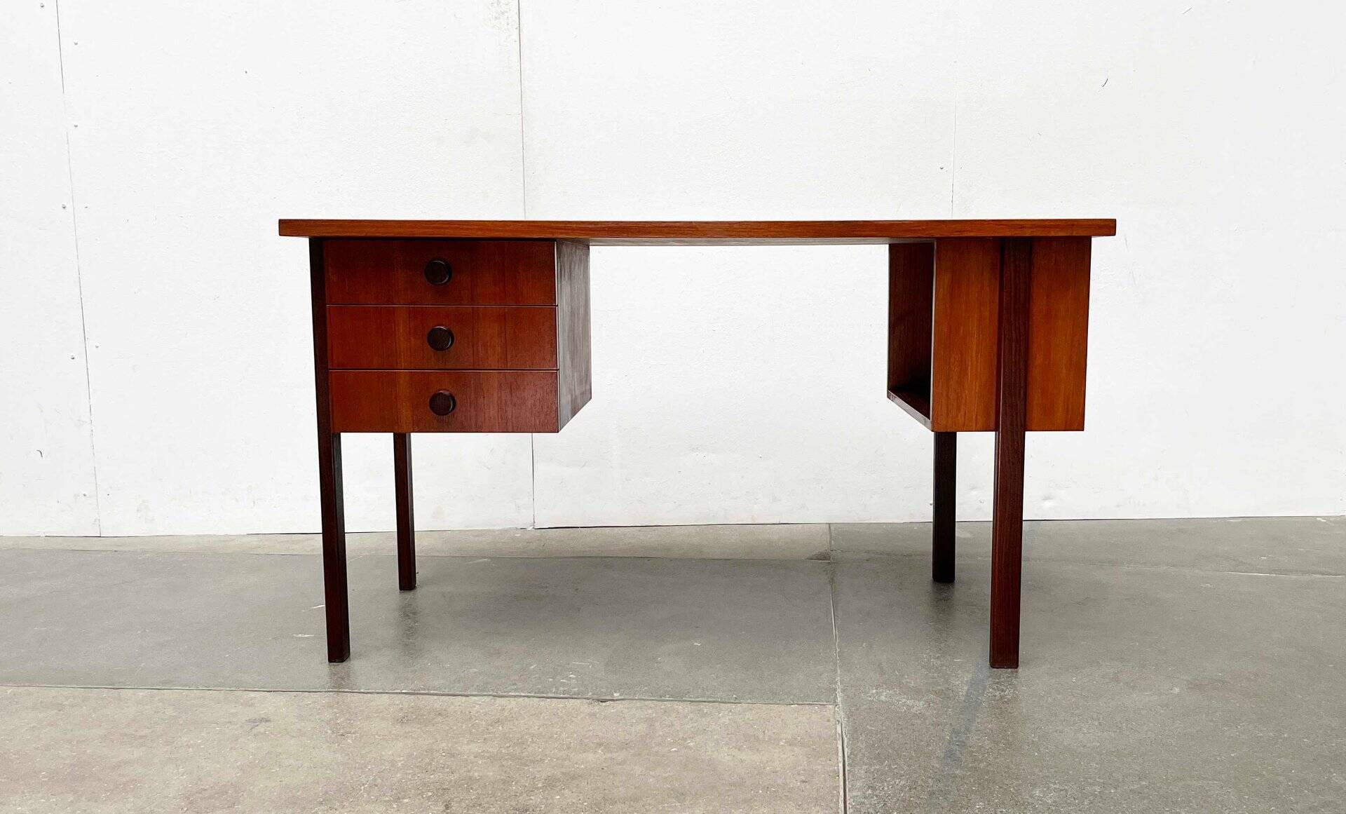 Mid-century modern teak desk by Asko Finland, 1960s.
