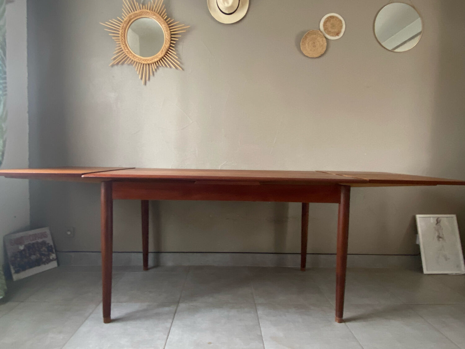 Vintage teak scandinavian signed table