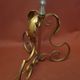 Neoclassical lamp foot vintage glass and gold metal 50 s. H: 147 cm.
