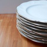 White and gold porcelain plates