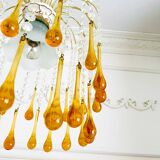 Lustre en verre de Murano ambré – Italie