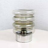 70's smoked glass table lamp