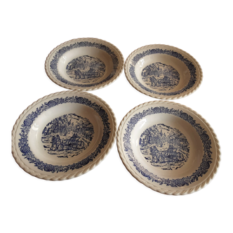 4 beverley english earthenware hollow plates