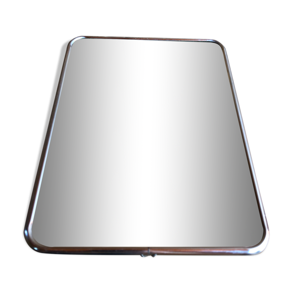 Ancien miroir barbier contour alu + trépied décoration années 50 vintage — Beyit