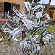 Vintage Chrome Metal Chandelier