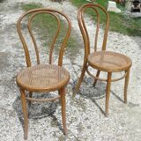 Pair of chairs bistrot tanned j & j khon curved wood